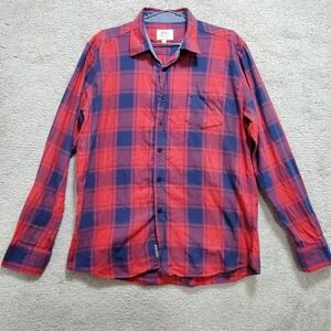 Ecko Unltd Shirt Mens L Blue Red Plaid Button Up Casual Outdoor Streetwear Class